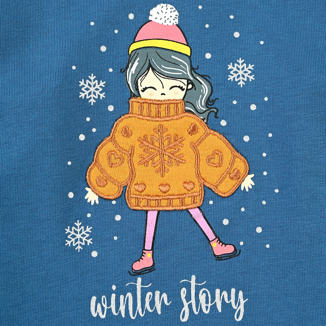 Infant Girls Cotton Jersey T-Shirt Winter Story-Sea port