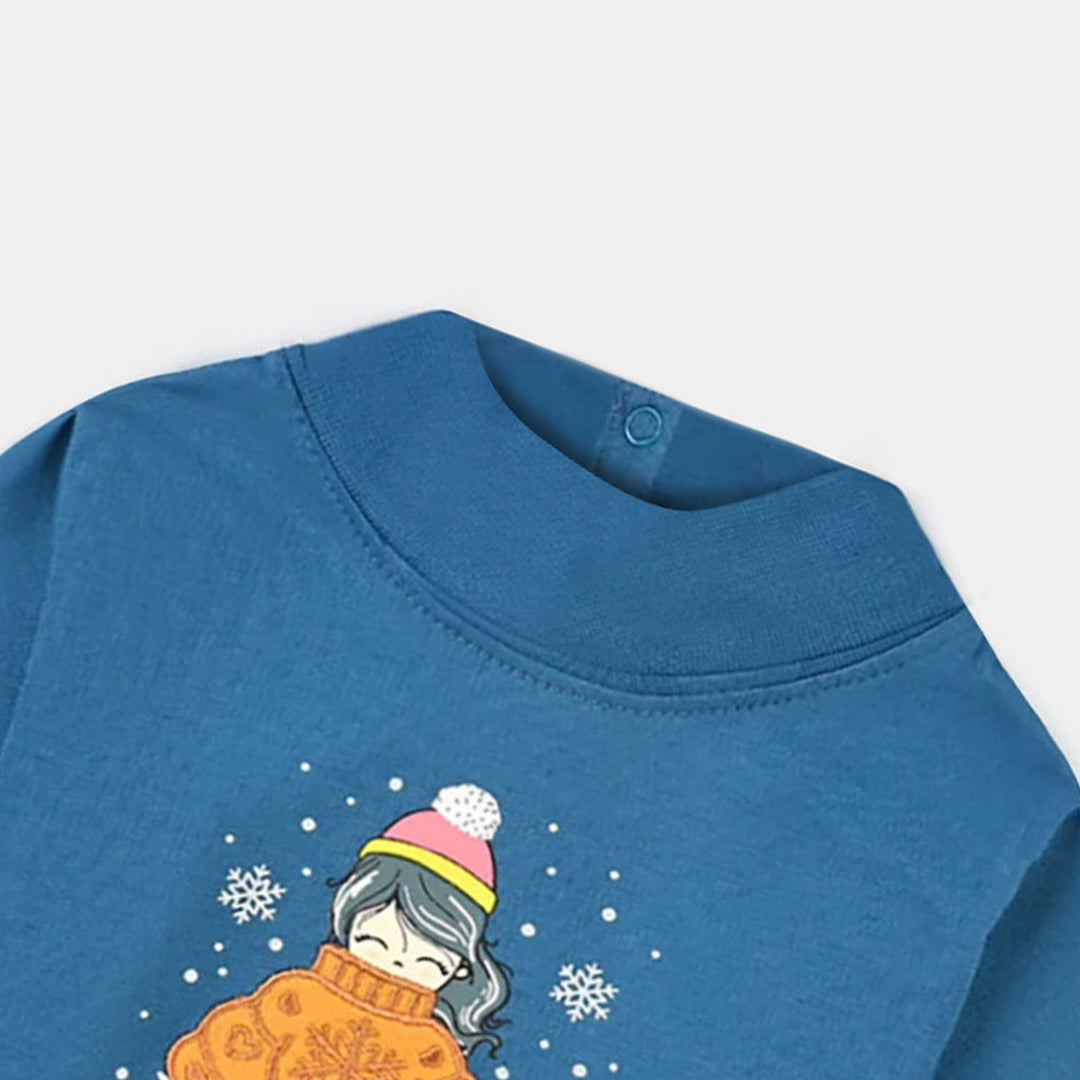 Infant Girls Cotton Jersey T-Shirt Winter Story-Sea port