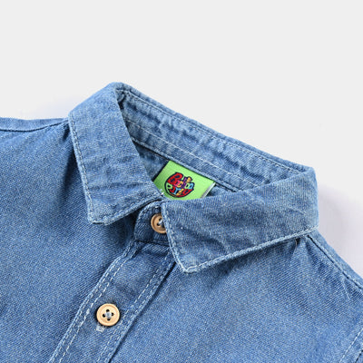 Infant Boys Denim rigid Shirt-LT.Blue