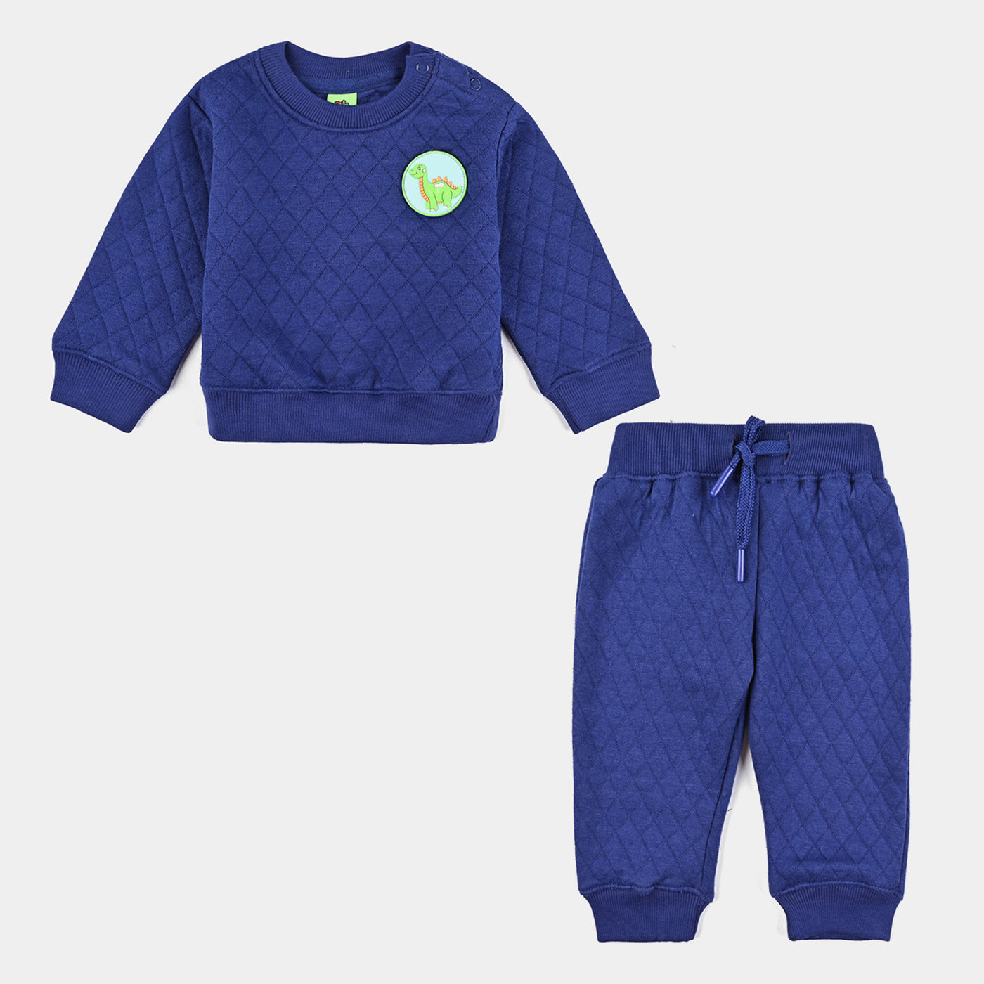 Infant Boys Quilted Knitted Suit Dino-Navy Blue