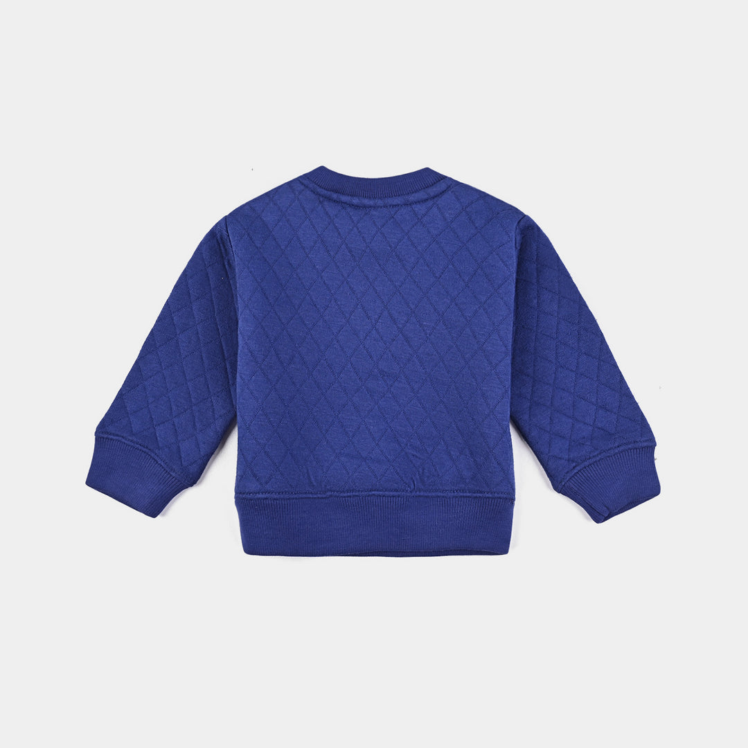 Infant Boys Quilted Knitted Suit Dino-Navy Blue