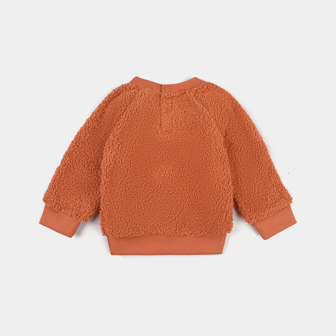 Infant Boys Sherpa Knitted Suit (Bear) - Apricot/Orange