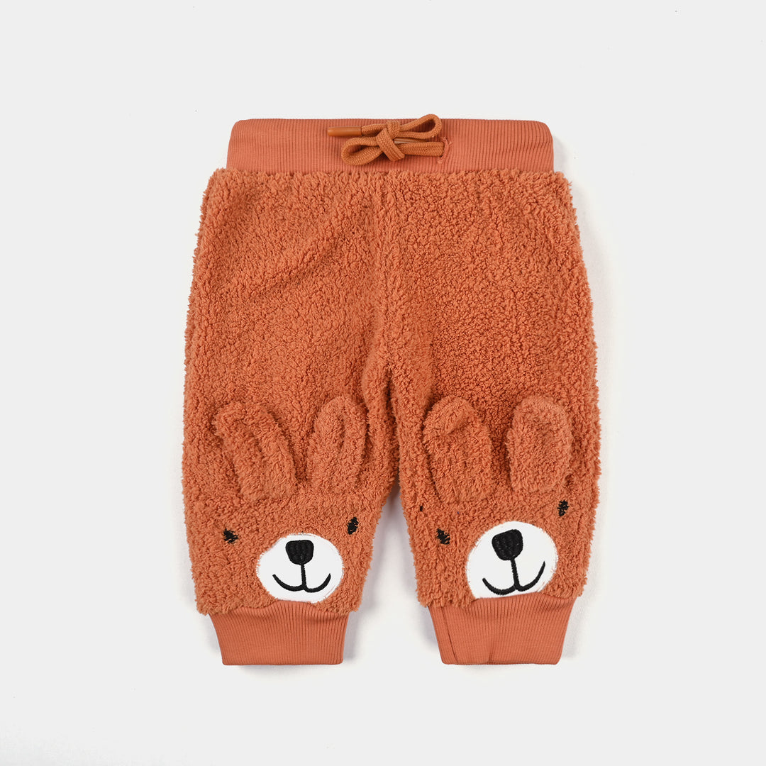 Infant Boys Sherpa Knitted Suit (Bear) - Apricot/Orange