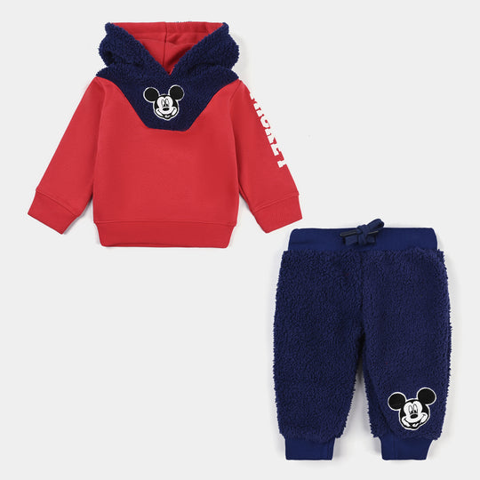 Infant Boys Sherpa Knitted Suit (Mickey Mouse) - Navy