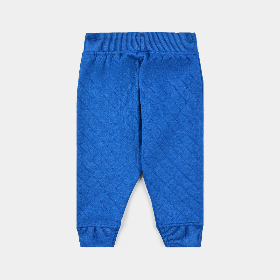 Infant Boys Quilted Suit Blue Velour-Imp.Blue