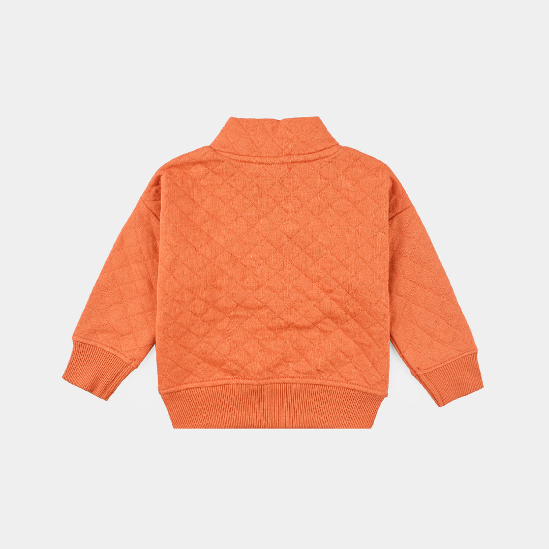 Infant Boys Quilted Suit Apricot Velour-Orange