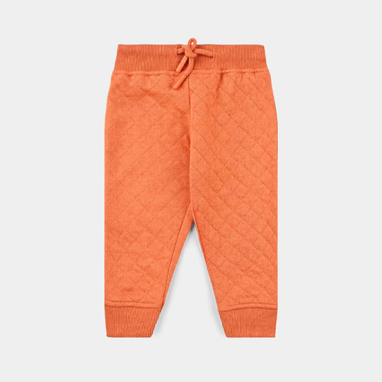 Infant Boys Quilted Suit Apricot Velour-Orange