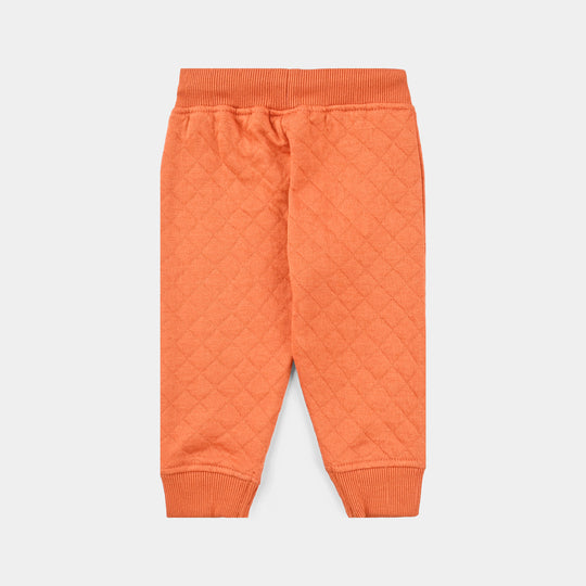 Infant Boys Quilted Suit Apricot Velour-Orange