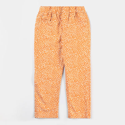 Girls Cotton Twill Jeggings Citrus flowers