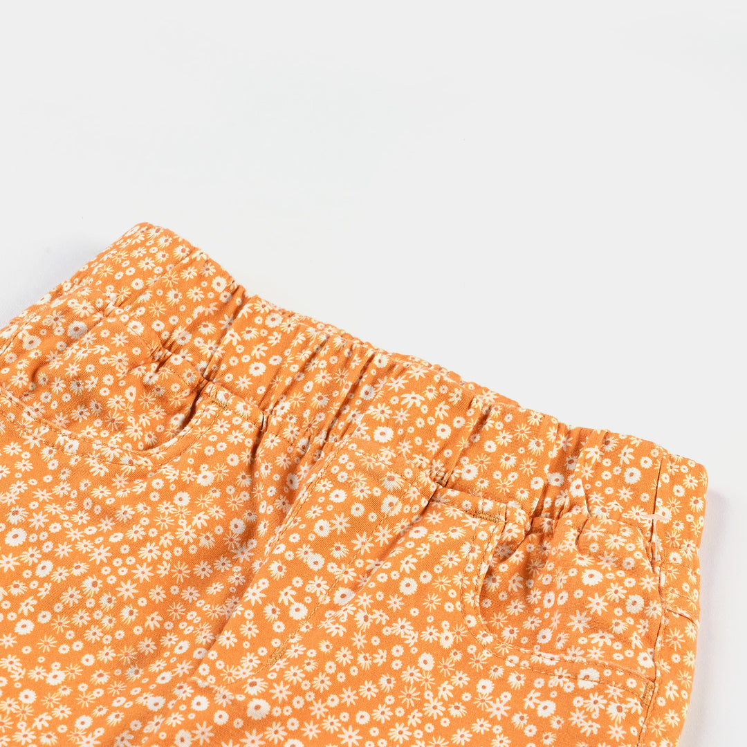 Girls Cotton Twill Jeggings Citrus flowers