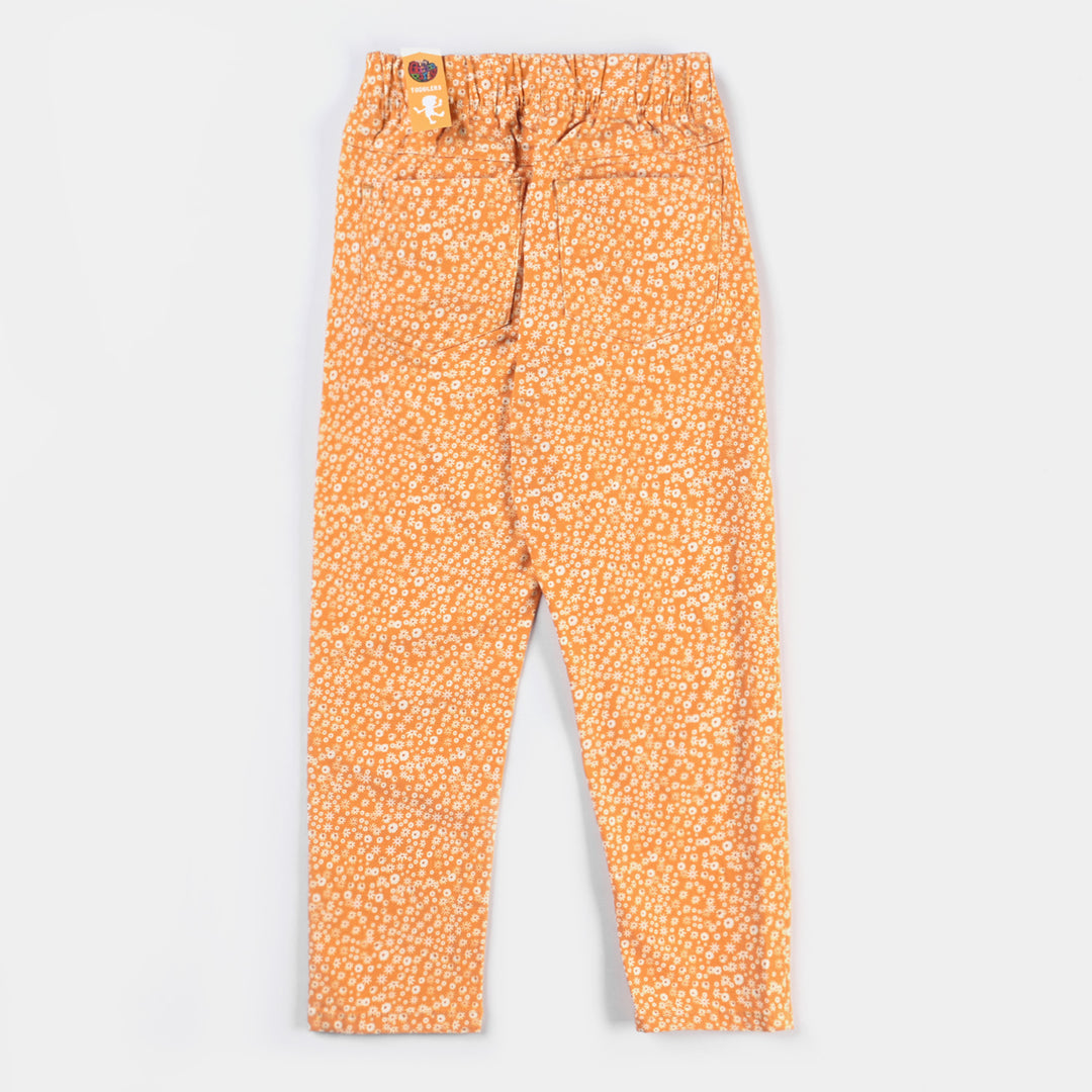 Girls Cotton Twill Jeggings Citrus flowers