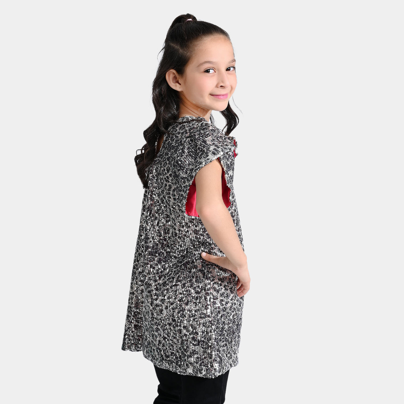 Girls Sequence Dress Brightness-Grey