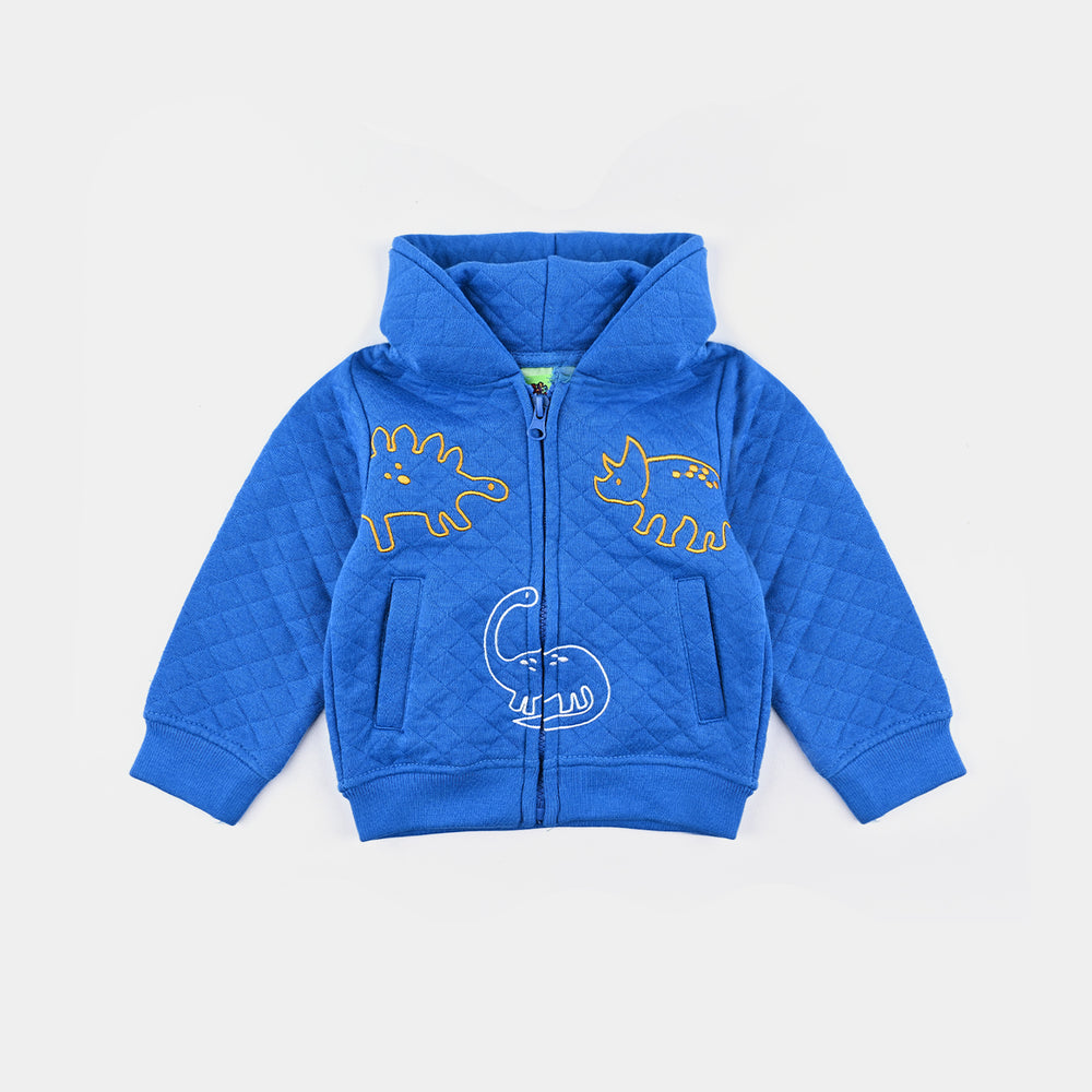 Infant Boys Quilted Knitted Suit (Dino) - Blue