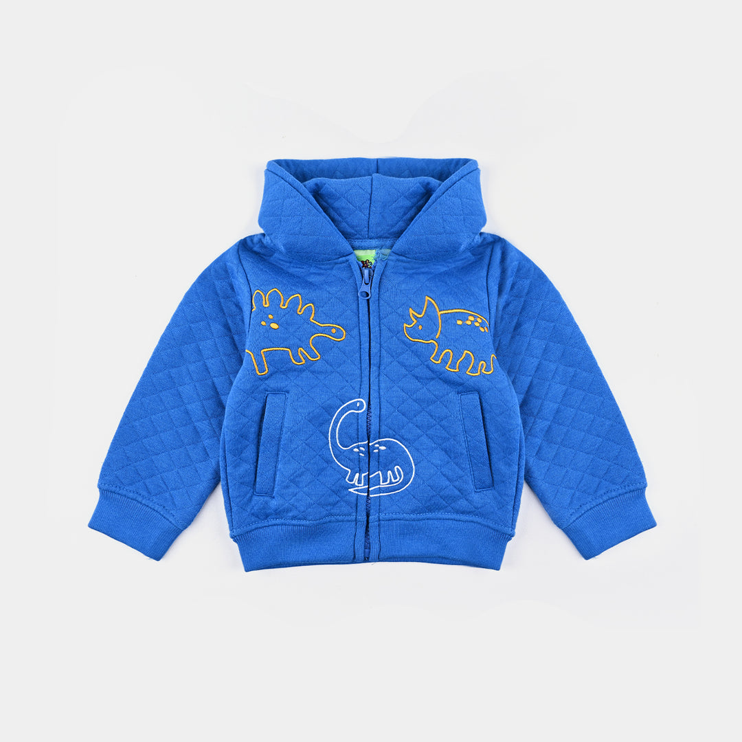 Infant Boys Quilted Knitted Suit (Dino) - Blue