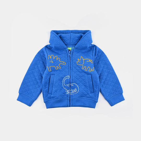 Infant Boys Quilted Knitted Suit (Dino) - Blue