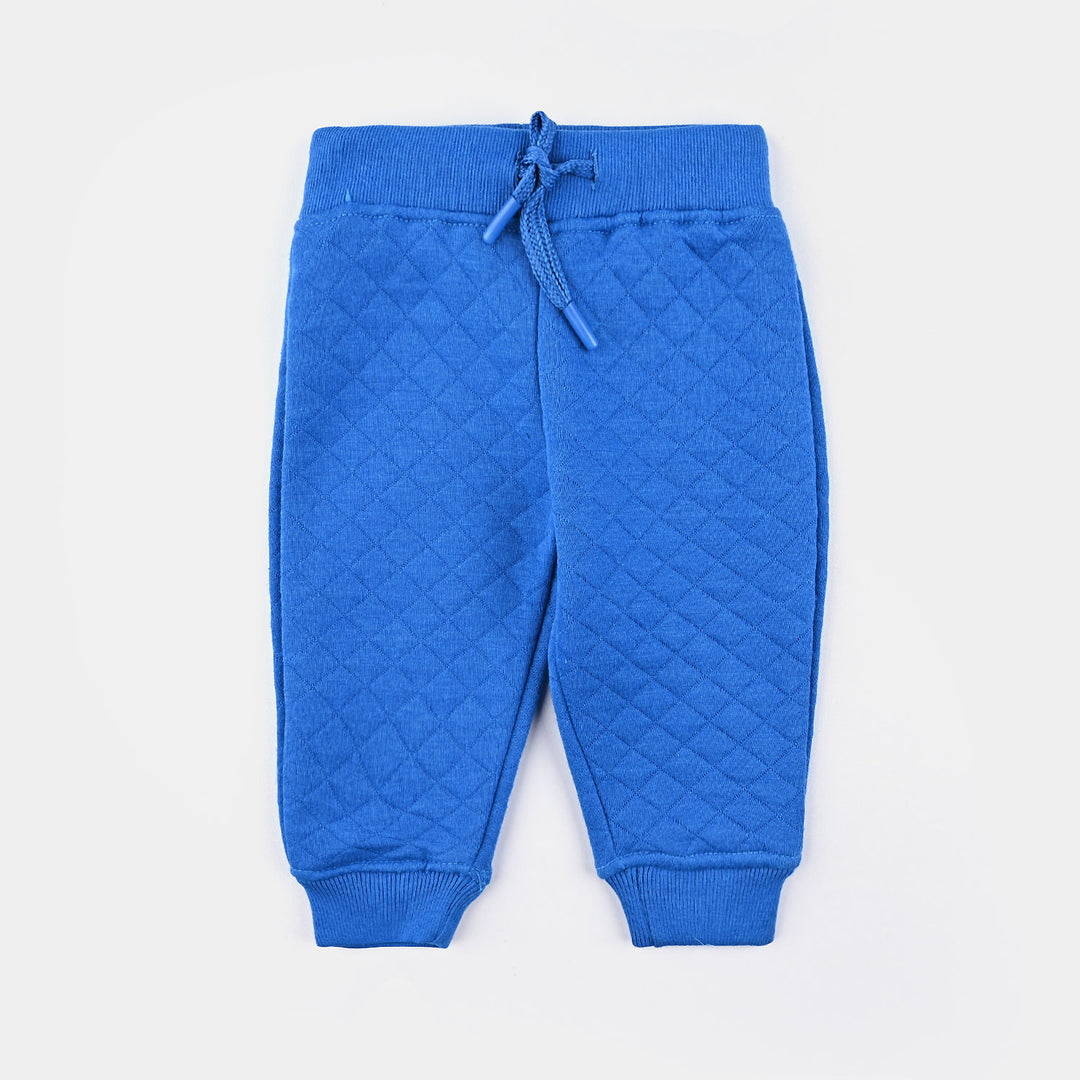 Infant Boys Quilted Knitted Suit (Dino) - Blue