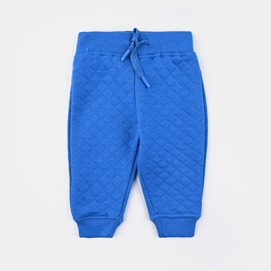 Infant Boys Quilted Knitted Suit (Dino) - Blue