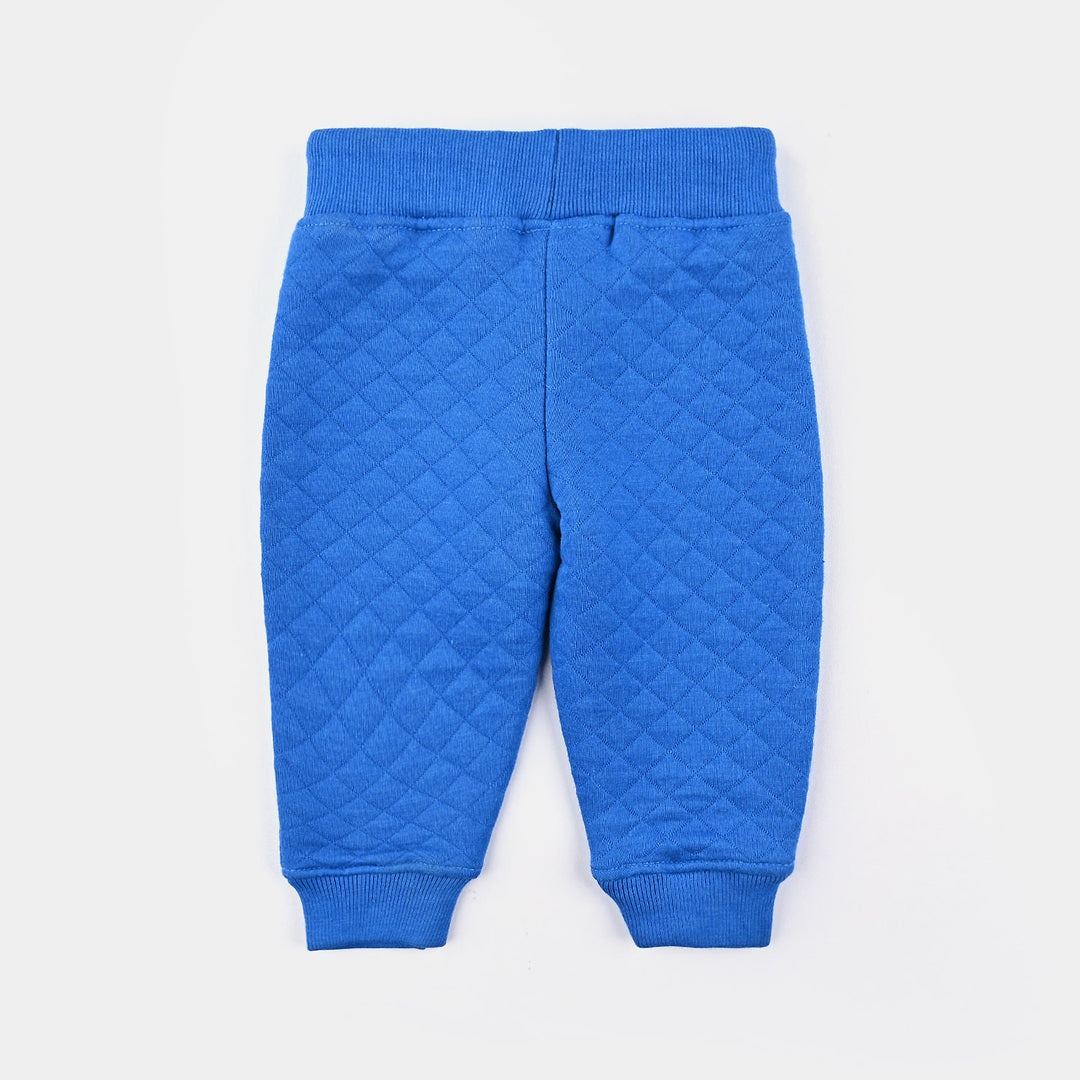 Infant Boys Quilted Knitted Suit (Dino) - Blue