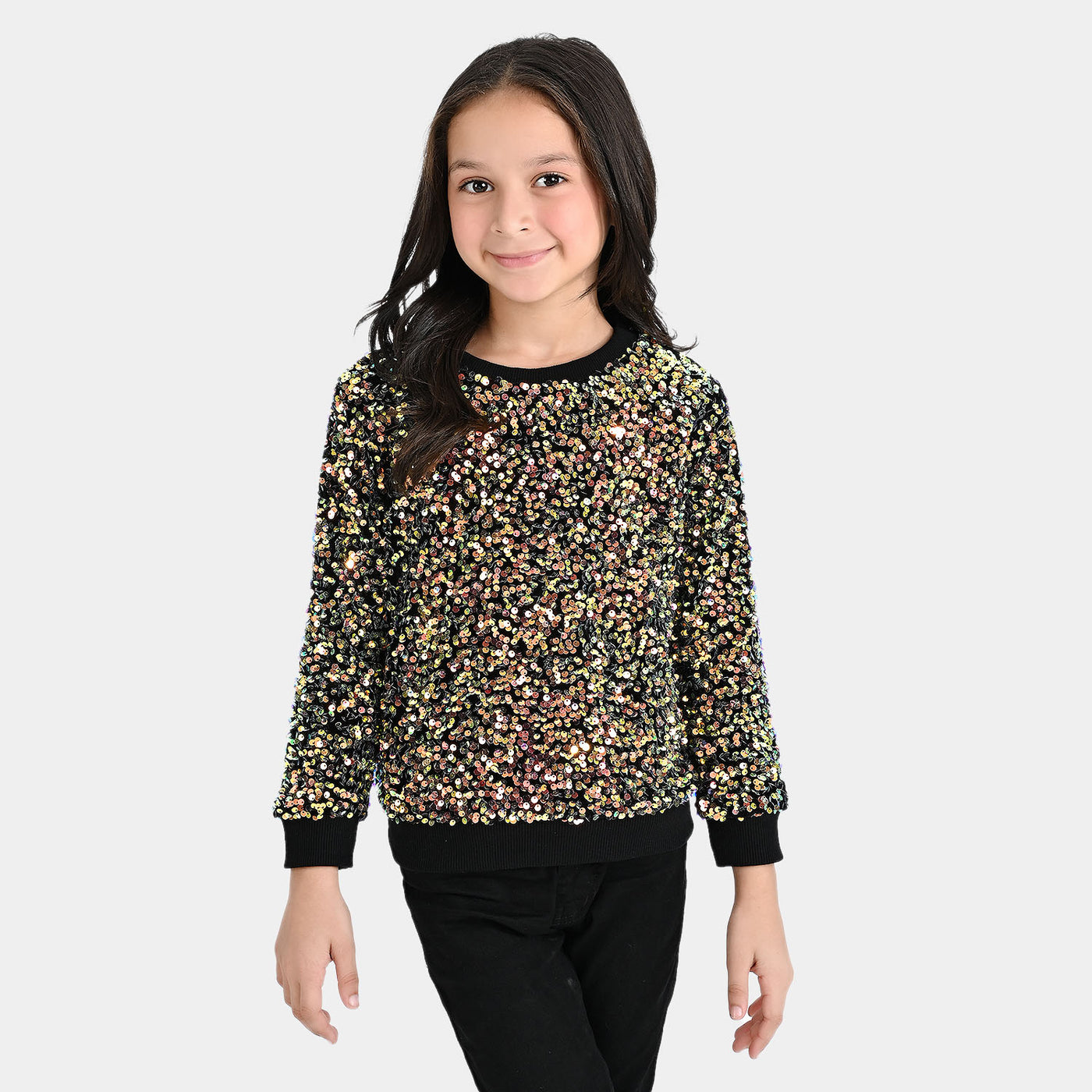 Girls Sequence Sweatshirt -Golden