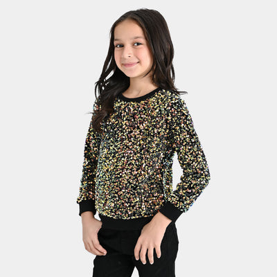 Girls Sequence Sweatshirt -Golden