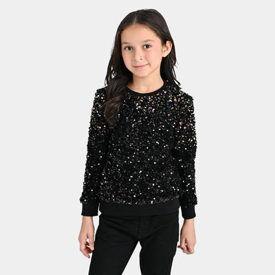 Girls Sequence Sweatshirt - Black Multi