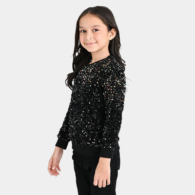 Girls Sequence Sweatshirt - Black Multi