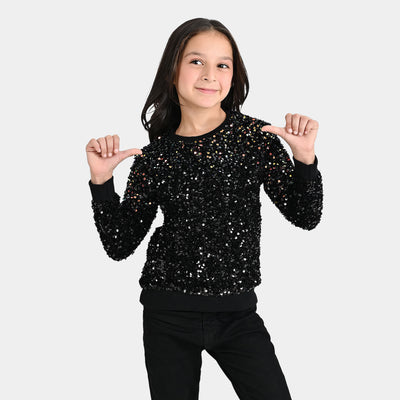 Girls Sequence Sweatshirt - Black Multi