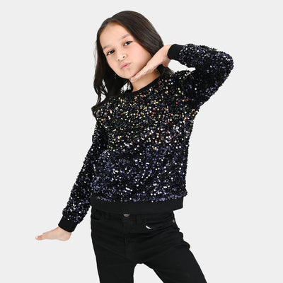 Girls Sequence Sweatshirt -Navy Multi