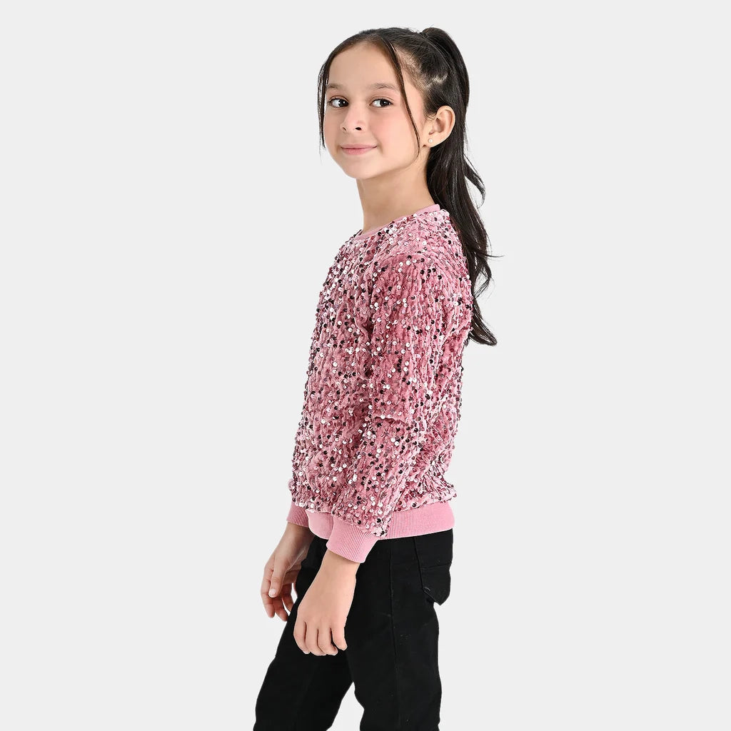 Girls Sequence Sweatshirt -Violet