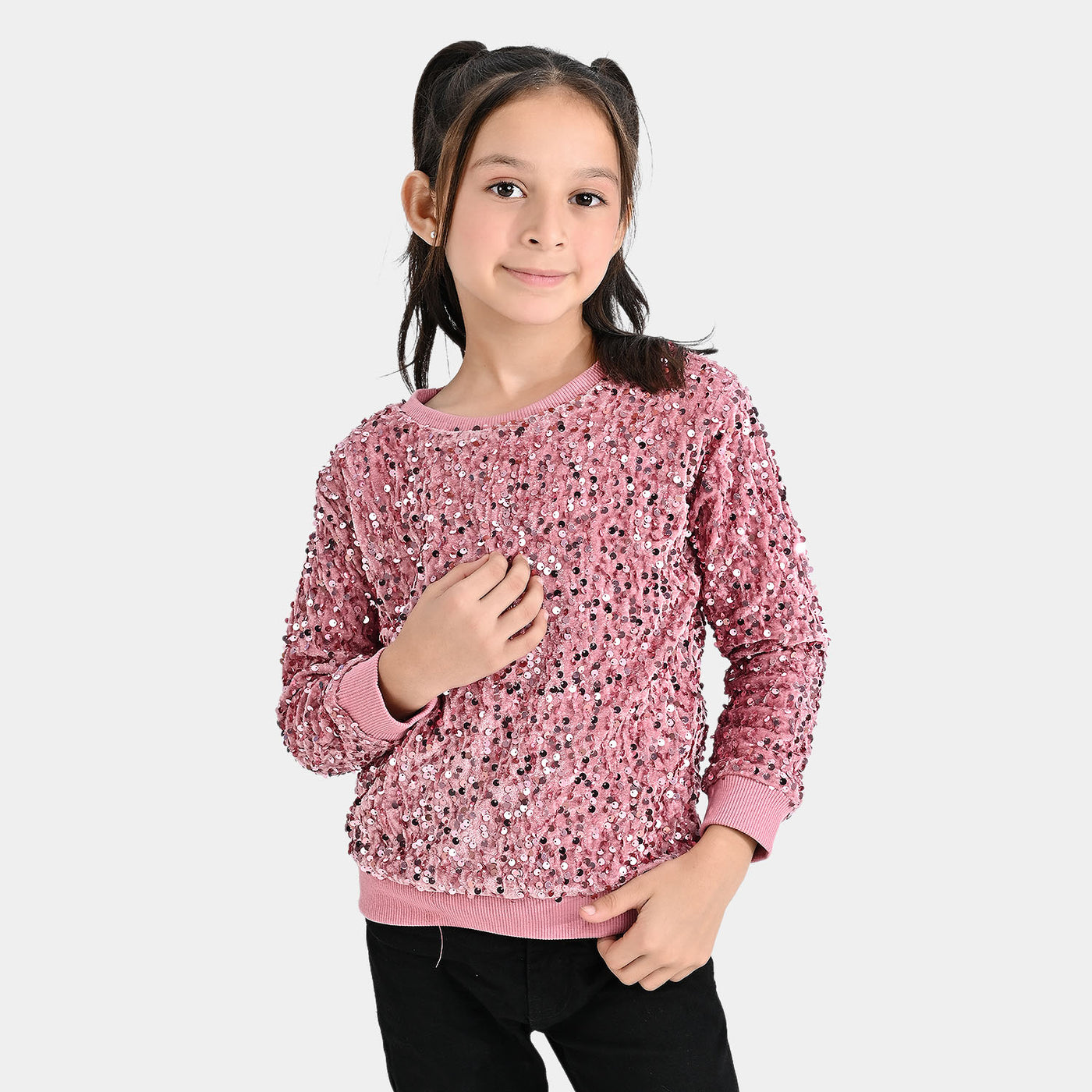 Girls Sequence Sweatshirt -Violet