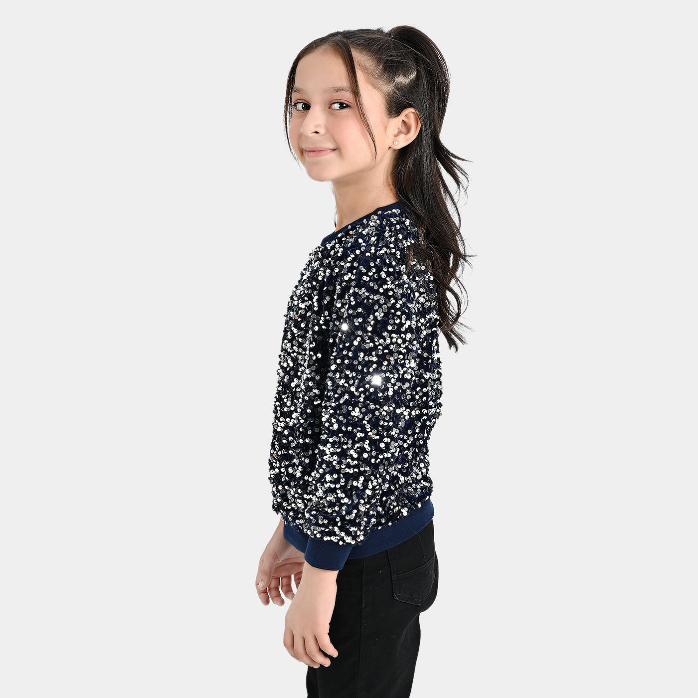 Girls Sequence Sweatshirt -NAVY