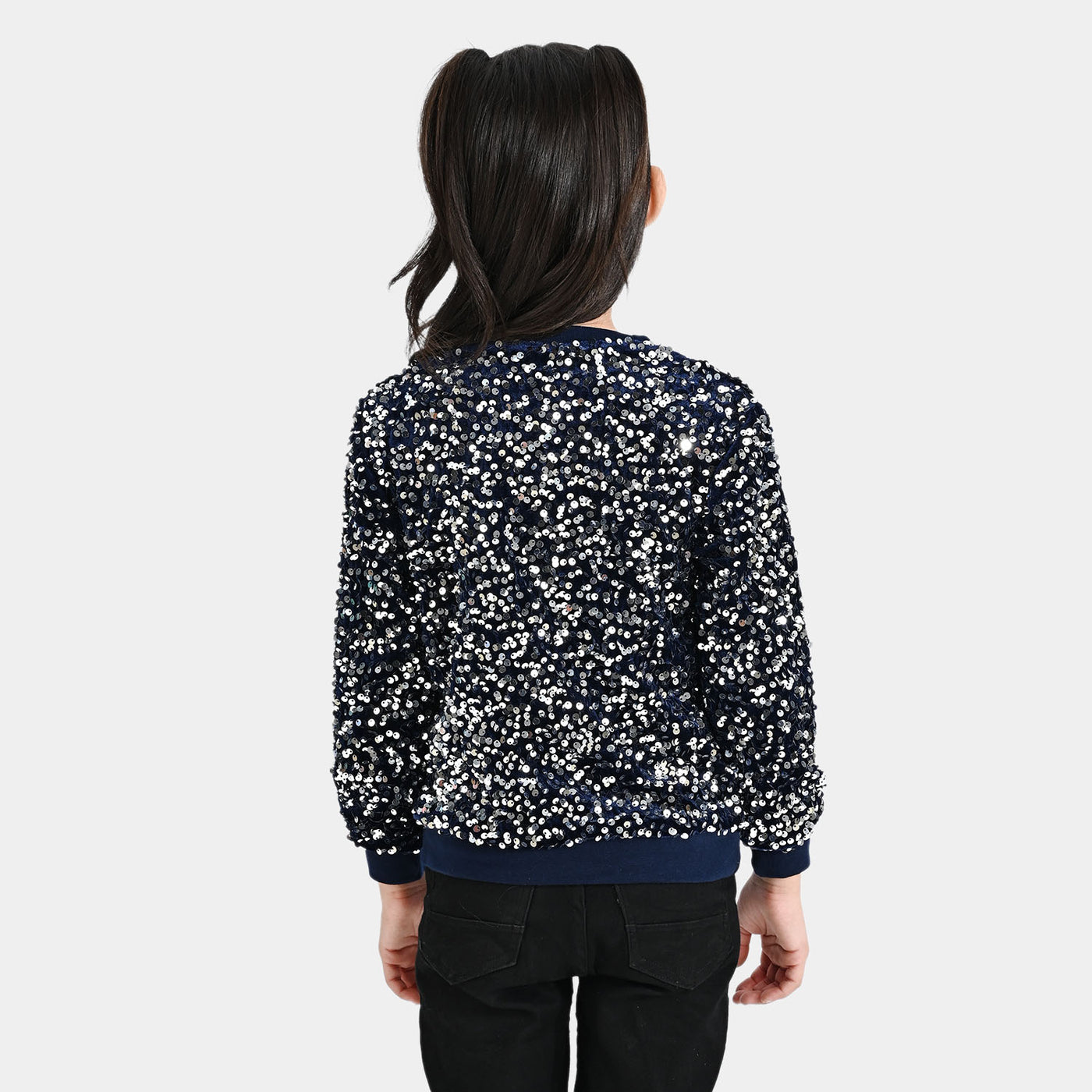 Girls Sequence Sweatshirt -NAVY