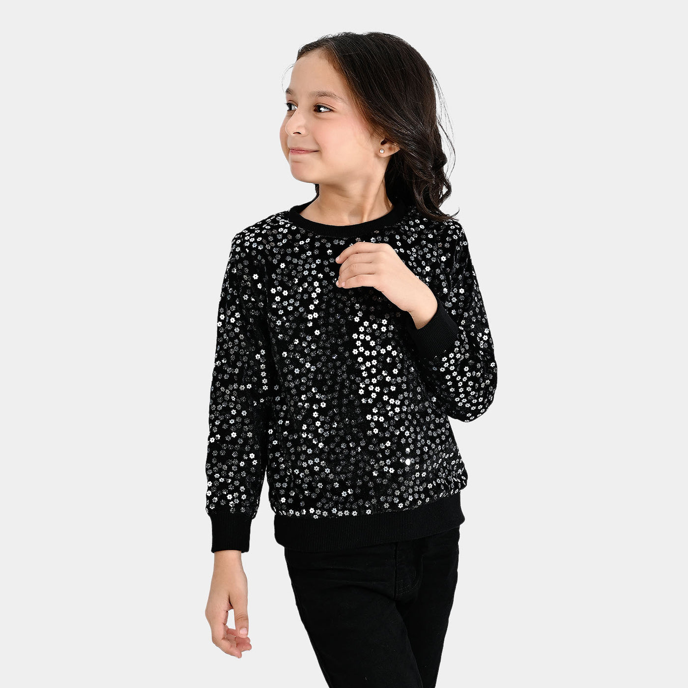 Girls Sequence Sweatshirt - BLACK