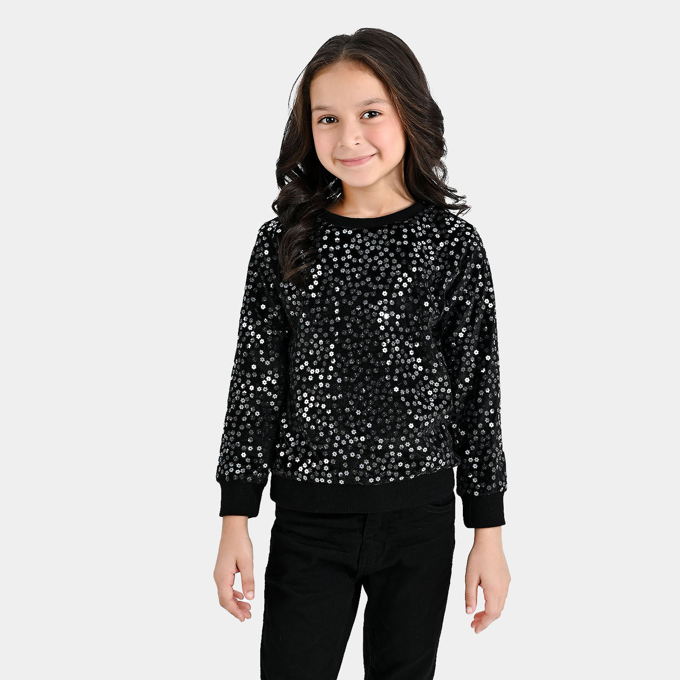 Girls Sequence Sweatshirt - BLACK