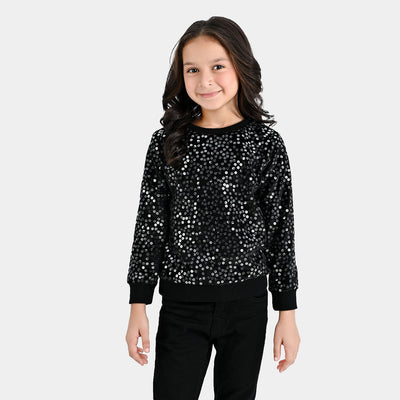 Girls Sequence Sweatshirt - BLACK