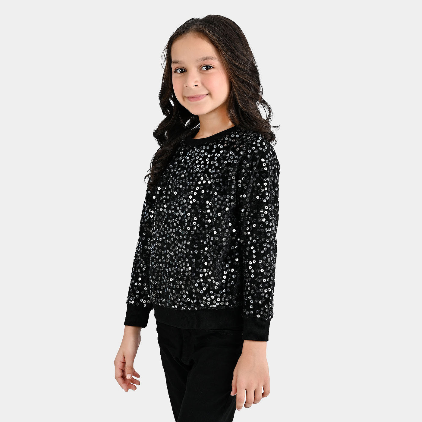 Girls Sequence Sweatshirt - BLACK