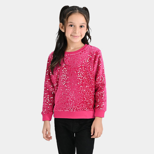 Girls Sequence Sweatshirt -Pink