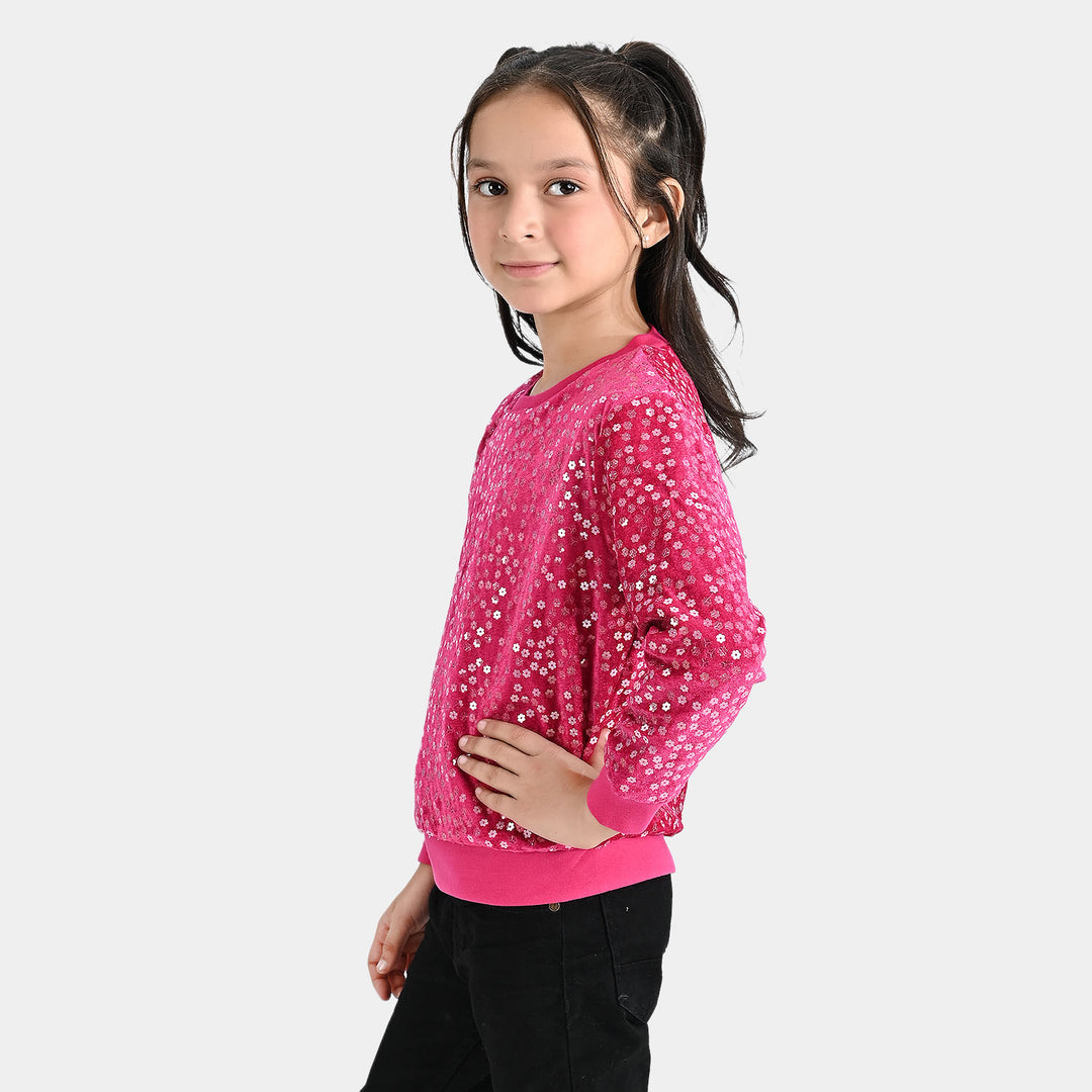 Girls Sequence Sweatshirt -Pink