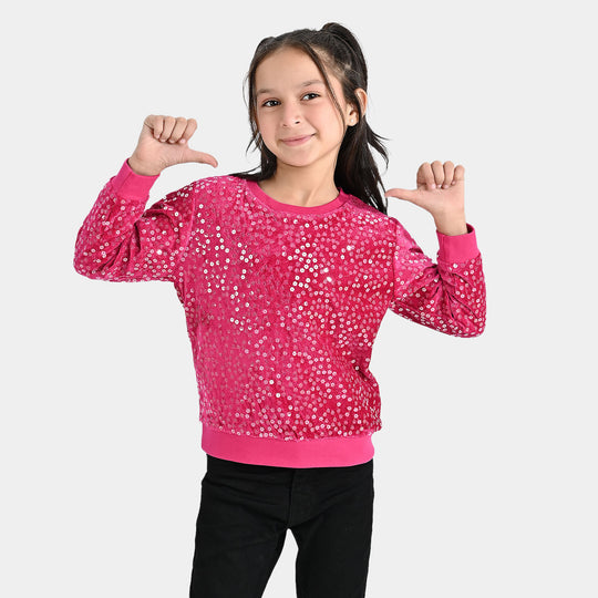 Girls Sequence Sweatshirt -Pink