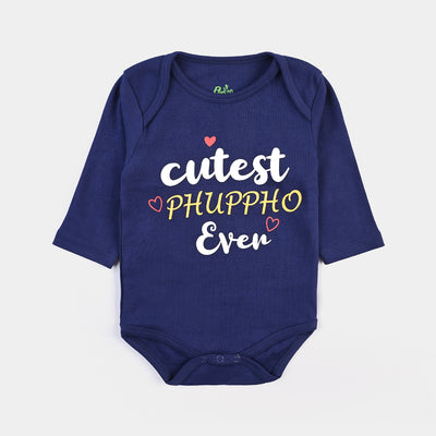 Infant Unisex Cotton Interlock Romper CUTEST PHUPHO EVER-Navy Blue