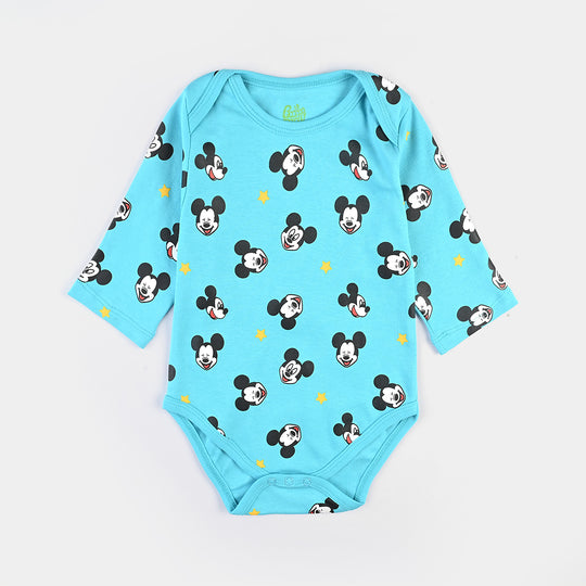 Infant (Unisex) Cotton interlock Basic Romper -Blue Curaçao