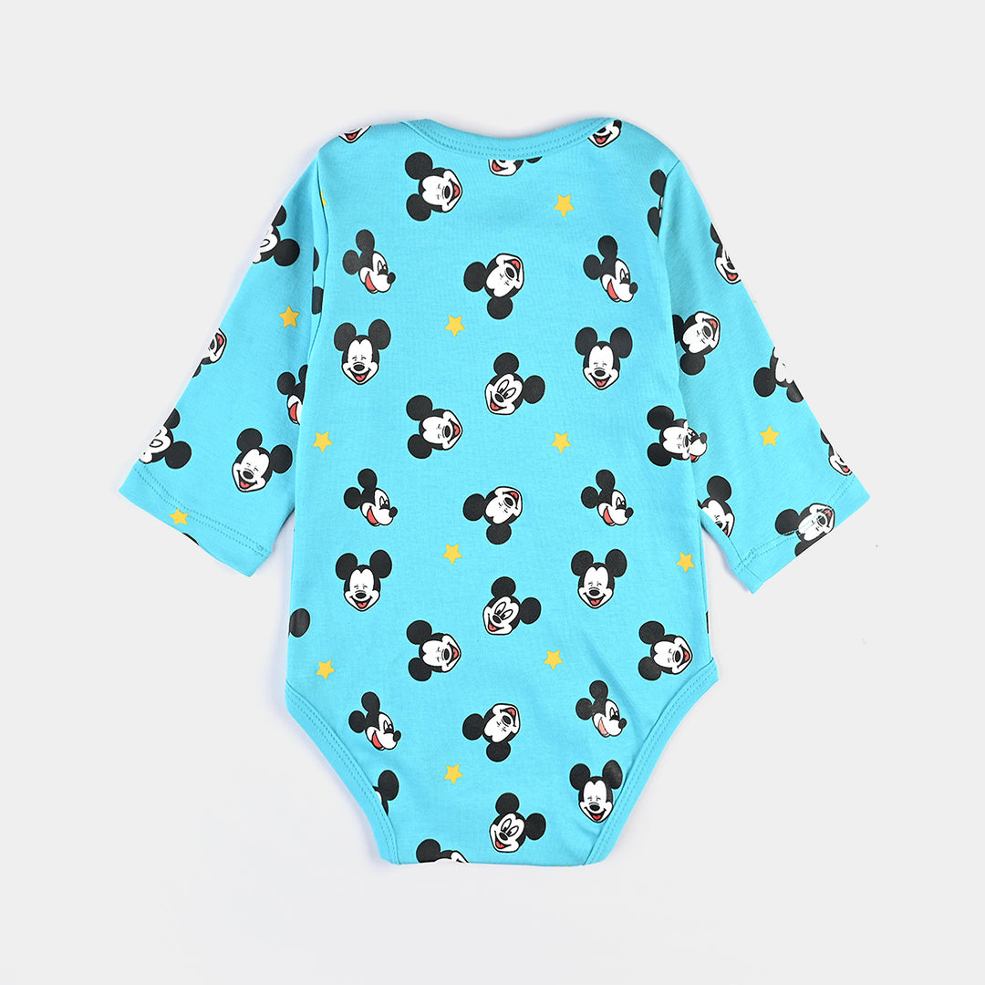 Infant (Unisex) Cotton interlock Basic Romper -Blue Curaçao