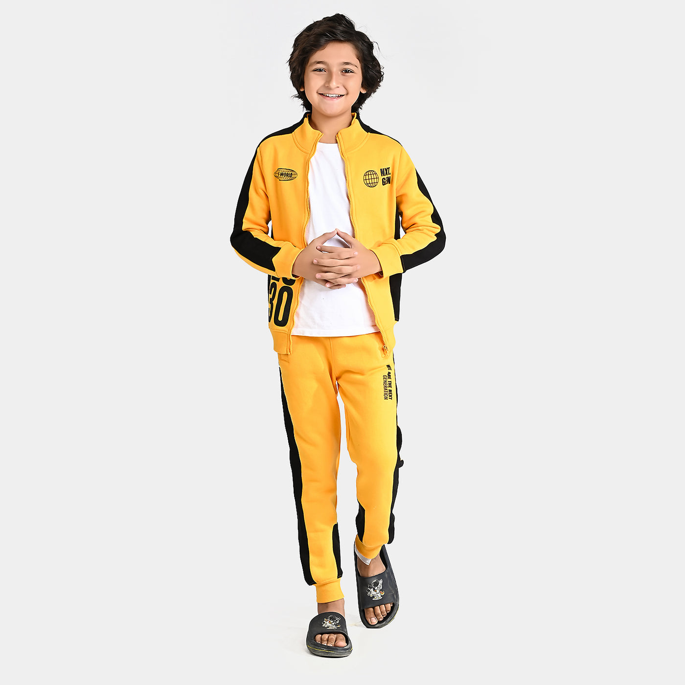 Boys Fleece 2 Piece Suit One World-Citrus