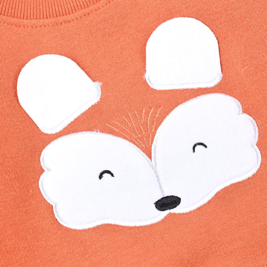 Infant Girls Fleece Knitted Suit Fox-Apr.Orange