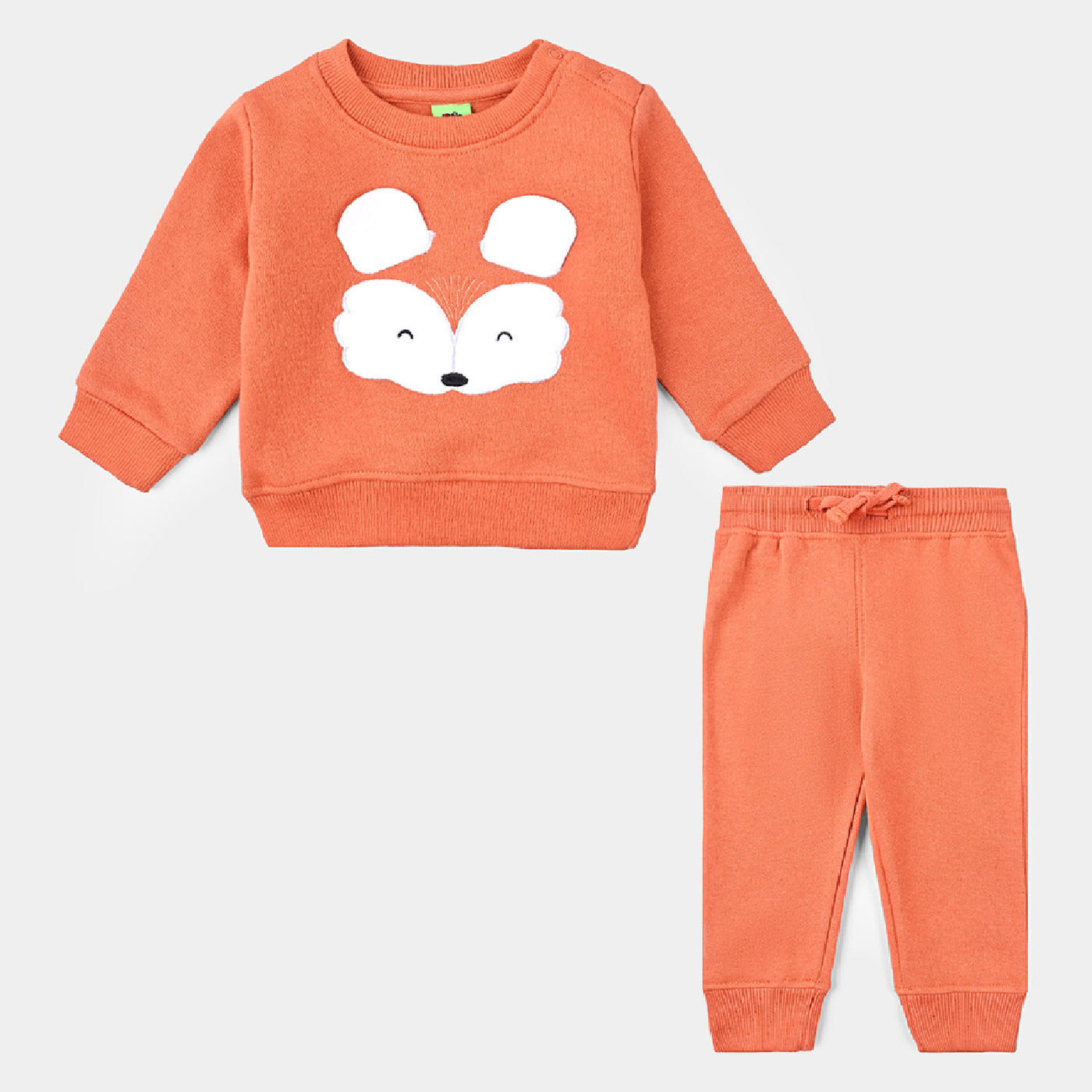 Infant Girls Fleece Knitted Suit Fox-Apr.Orange