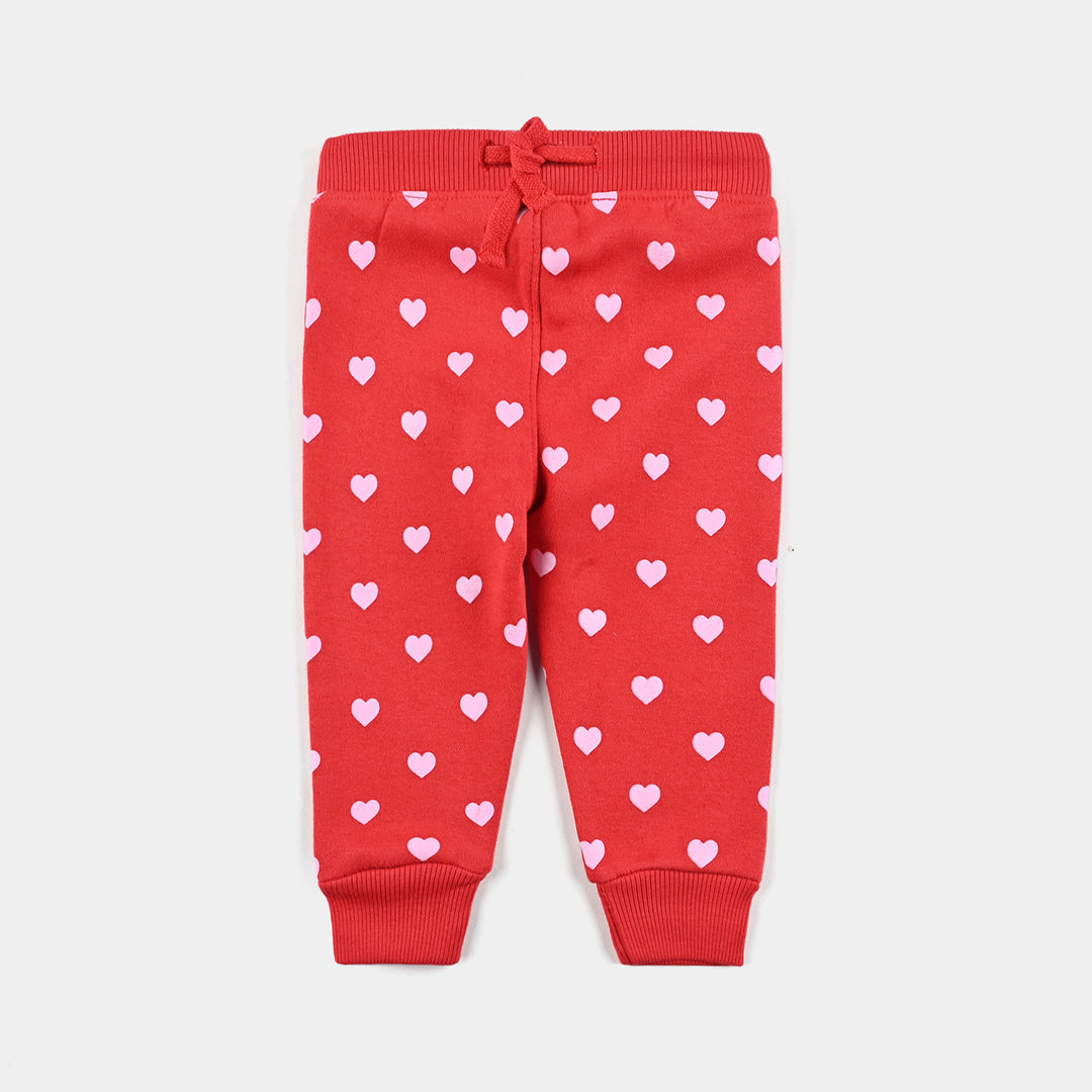 Infant Girls Fleece Knitted Suit Heart-H.R.Red