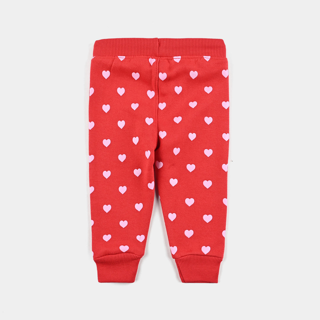 Infant Girls Fleece Knitted Suit Heart-H.R.Red