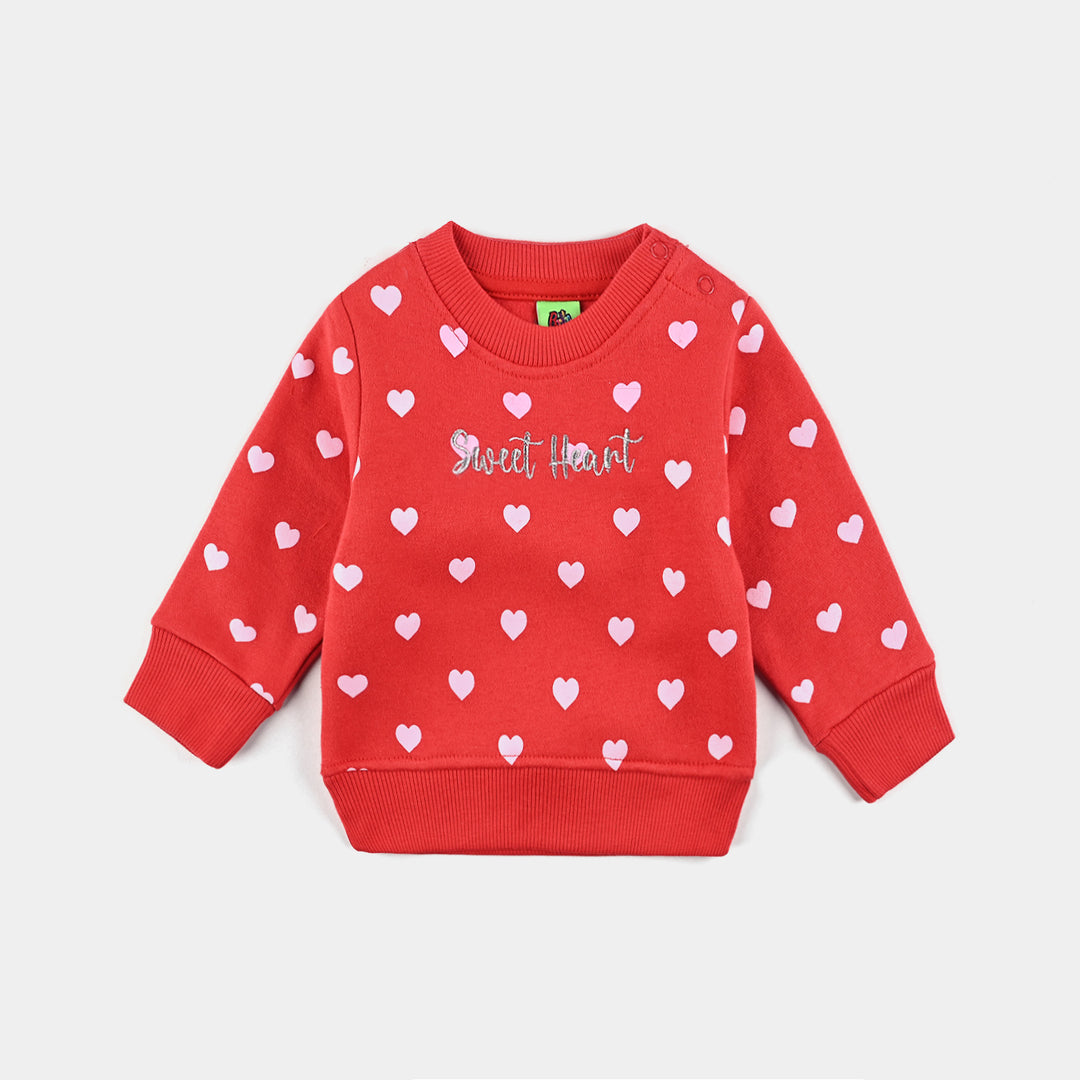 Infant Girls Fleece Knitted Suit Heart-H.R.Red