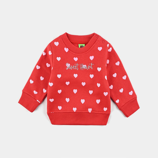 Infant Girls Fleece Knitted Suit Heart-H.R.Red