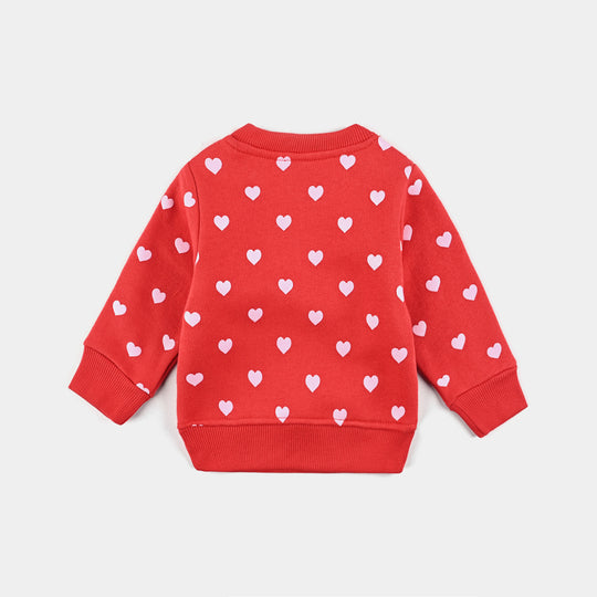 Infant Girls Fleece Knitted Suit Heart-H.R.Red